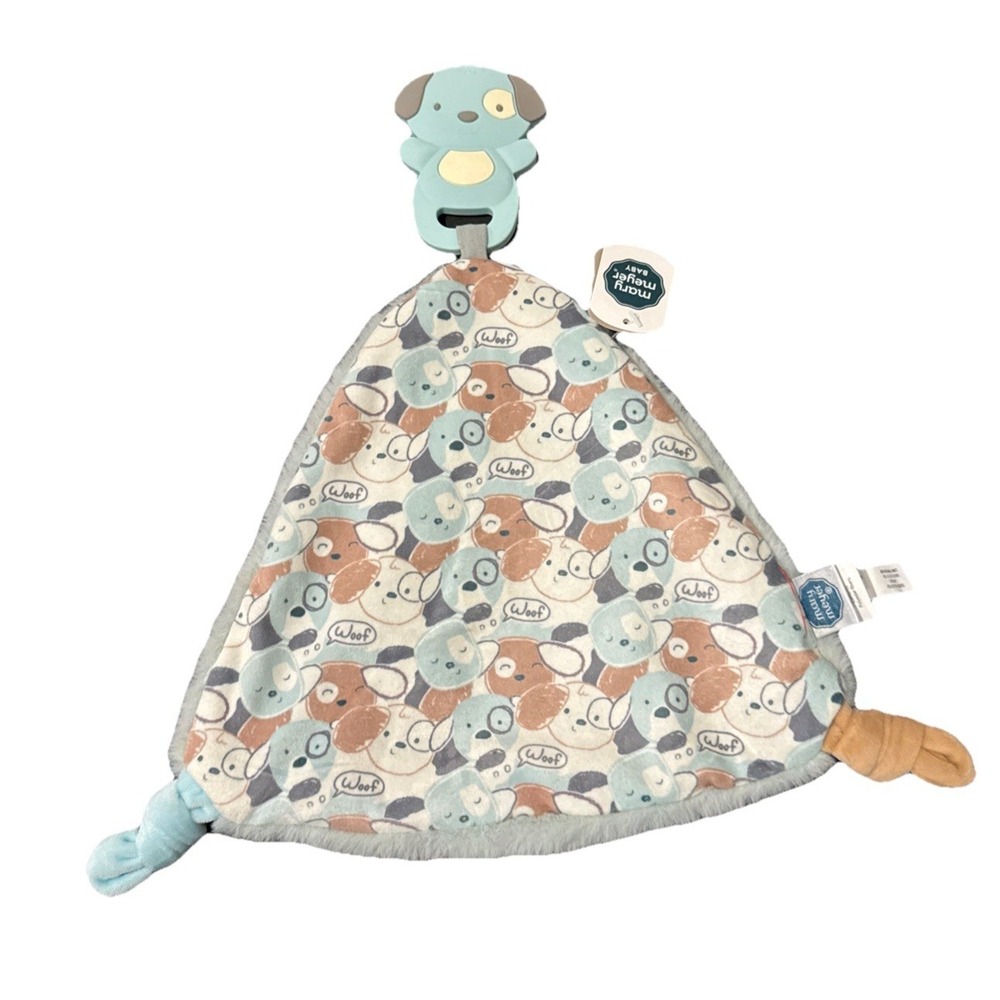 NWT Mary Meyer Puppy Dog Infant Lovey Security Blanket‎ Blue 14" Baby Gift Toy